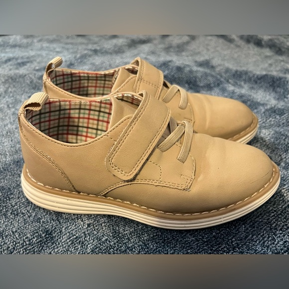 Tan Velcro Strap Dress Shoes - Picture 1 of 3